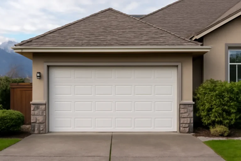 Garage Door Noise Fixes BC illustrated with a residential garage in BC