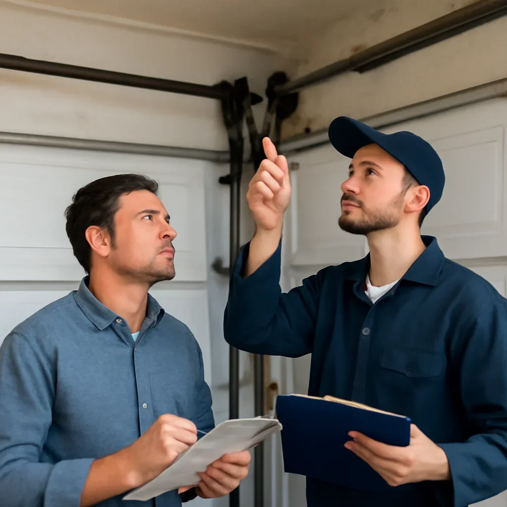 Garage door inspection related to Garage Door Spring Lifespan in BC