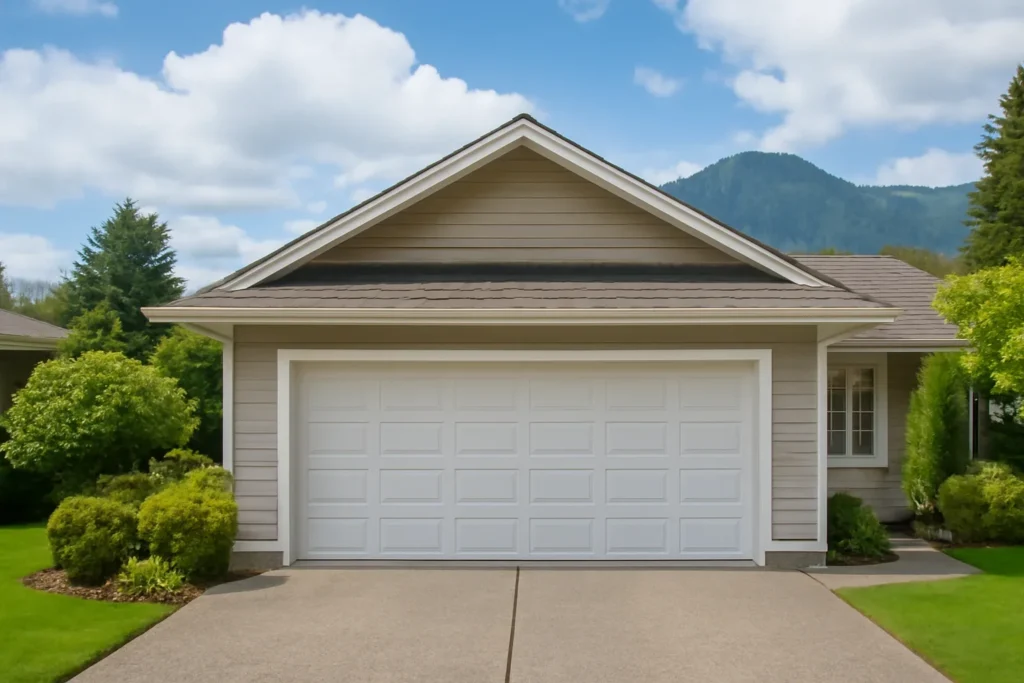 Garage Door Spring Lifespan in BC illustrated with a residential garage in BC