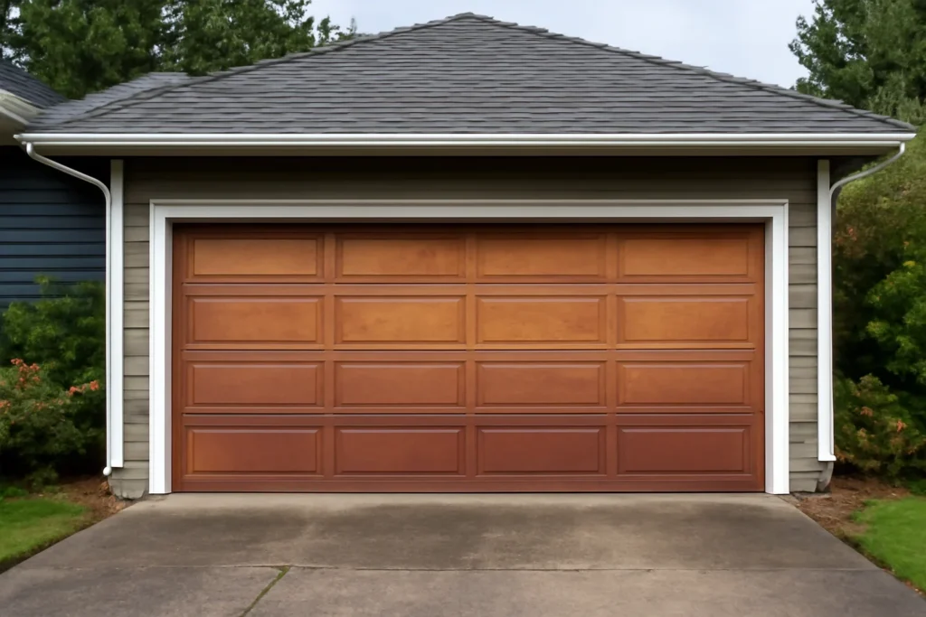 Garage Door Sun Damage in BC illustrated with a residential garage in BC
