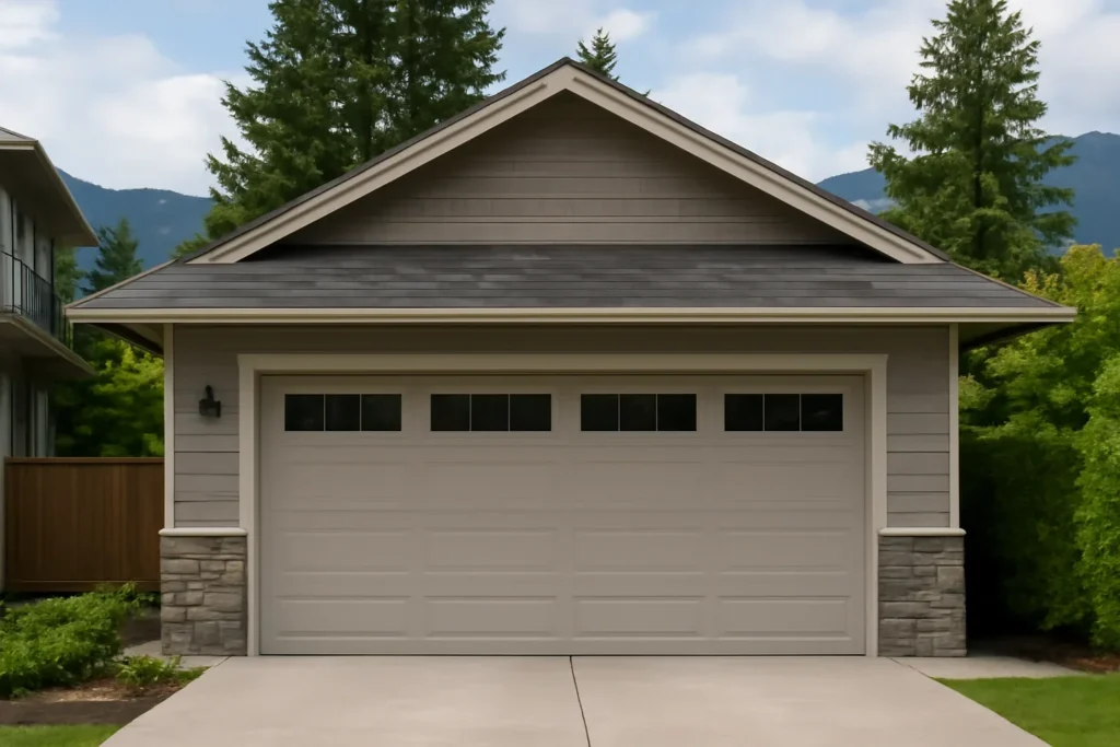 Smart Garage Doors BC illustrated with a residential garage in BC