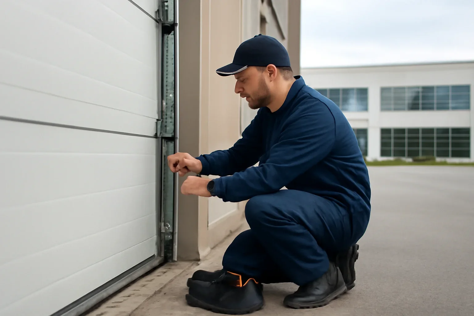 Commercial overhead door repair planning at a business property in British Columbia