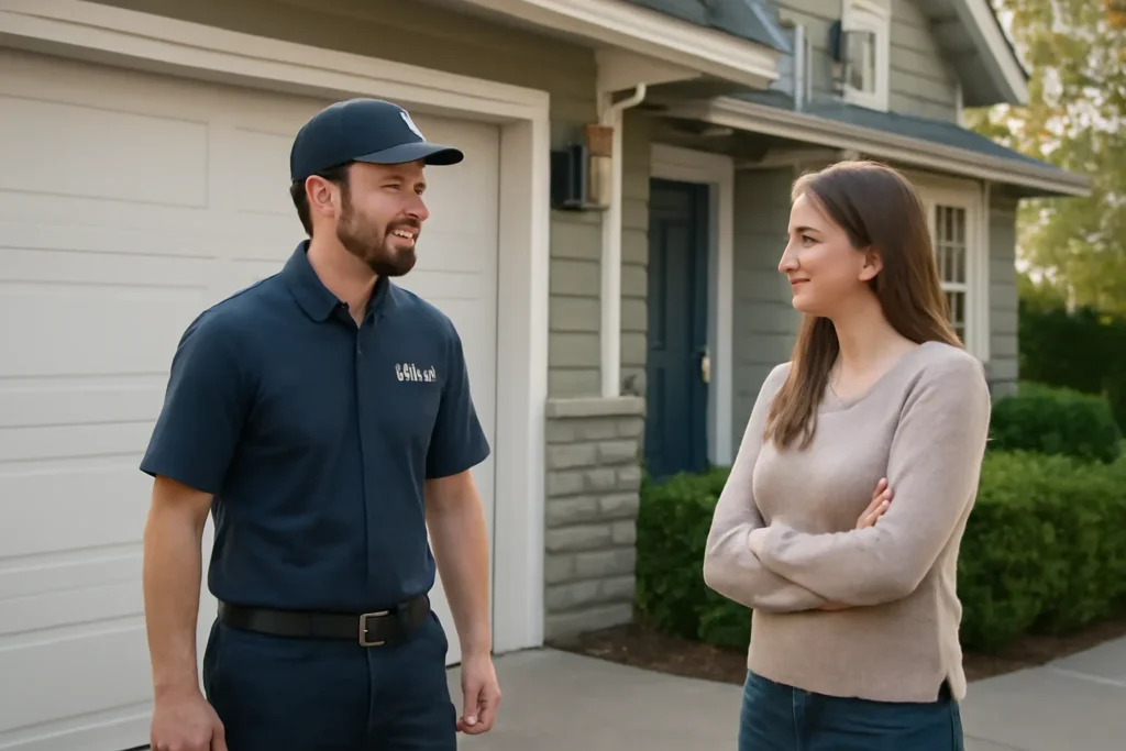 Garage door service visit at a Vancouver home