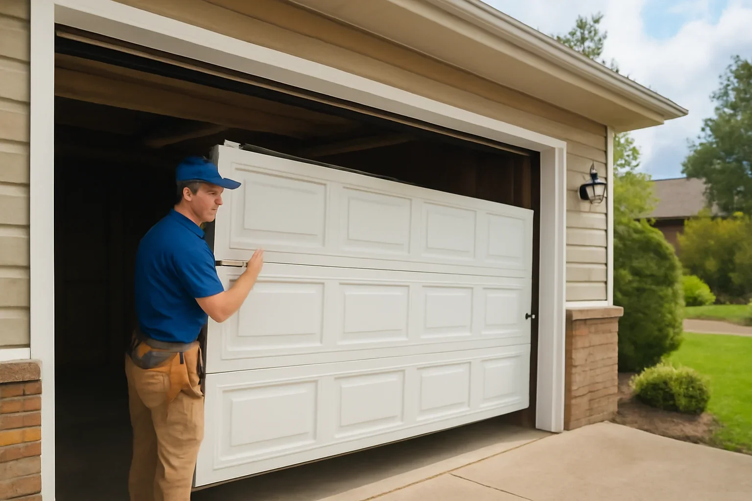 New garage door installation at a residential property in Abbotsford, BC