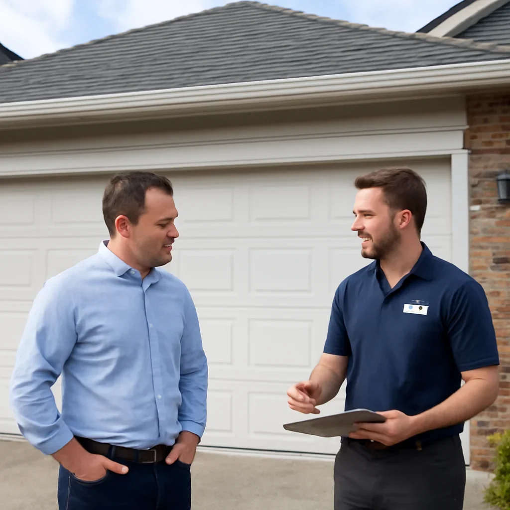 Abbotsford homeowner discussing preventive garage door maintenance
