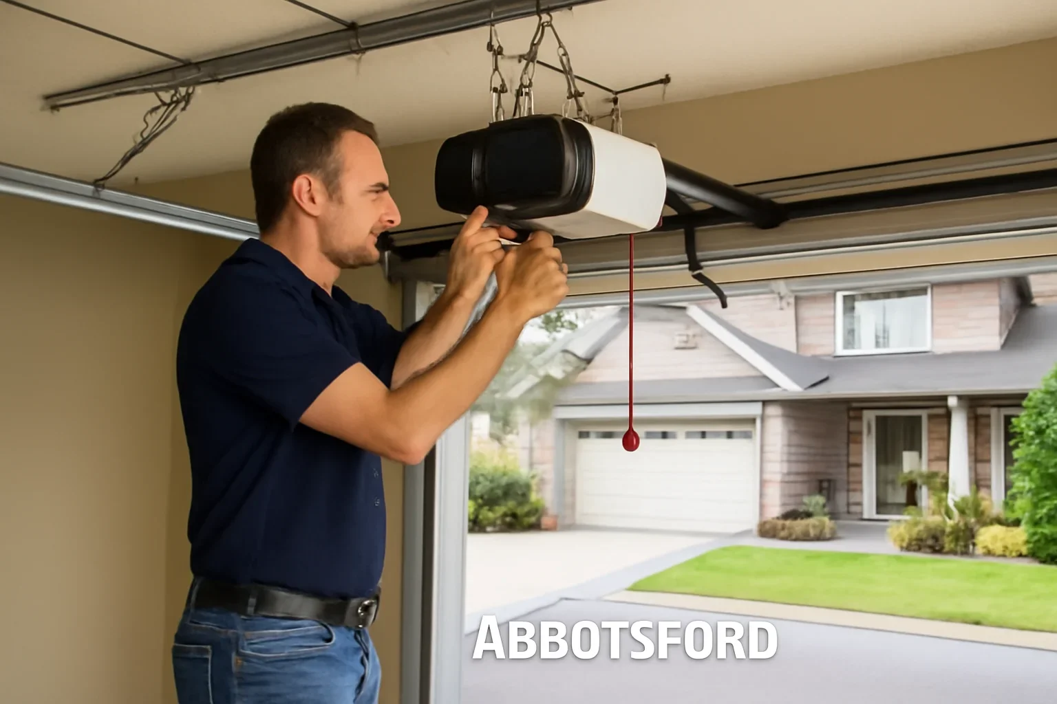 Garage door opener repair at a residential property in Abbotsford, BC
