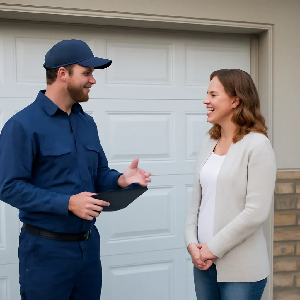 Garage door inspection and planning for a homeowner in Abbotsford