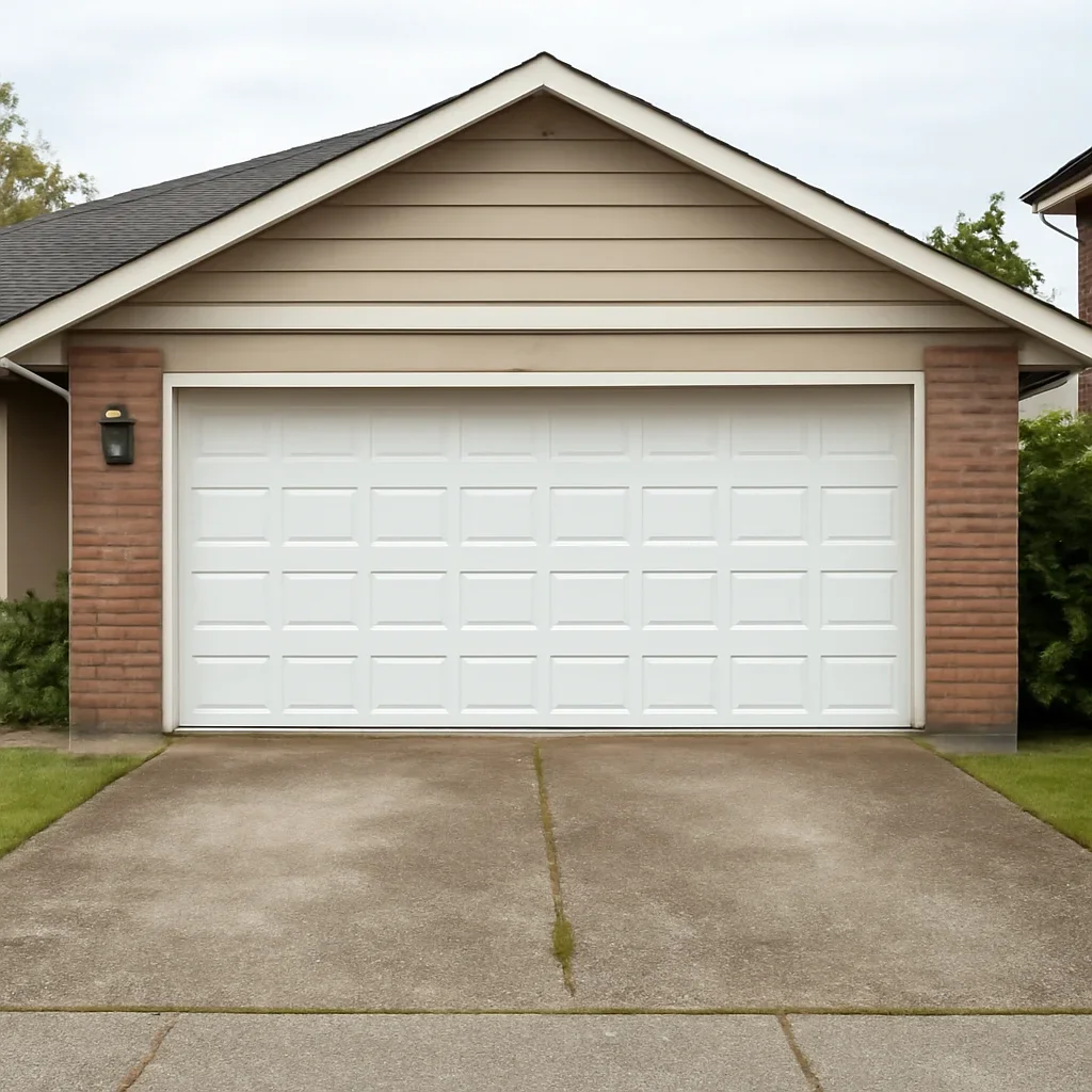 Garage door being assessed during an urgent repair visit in Burnaby