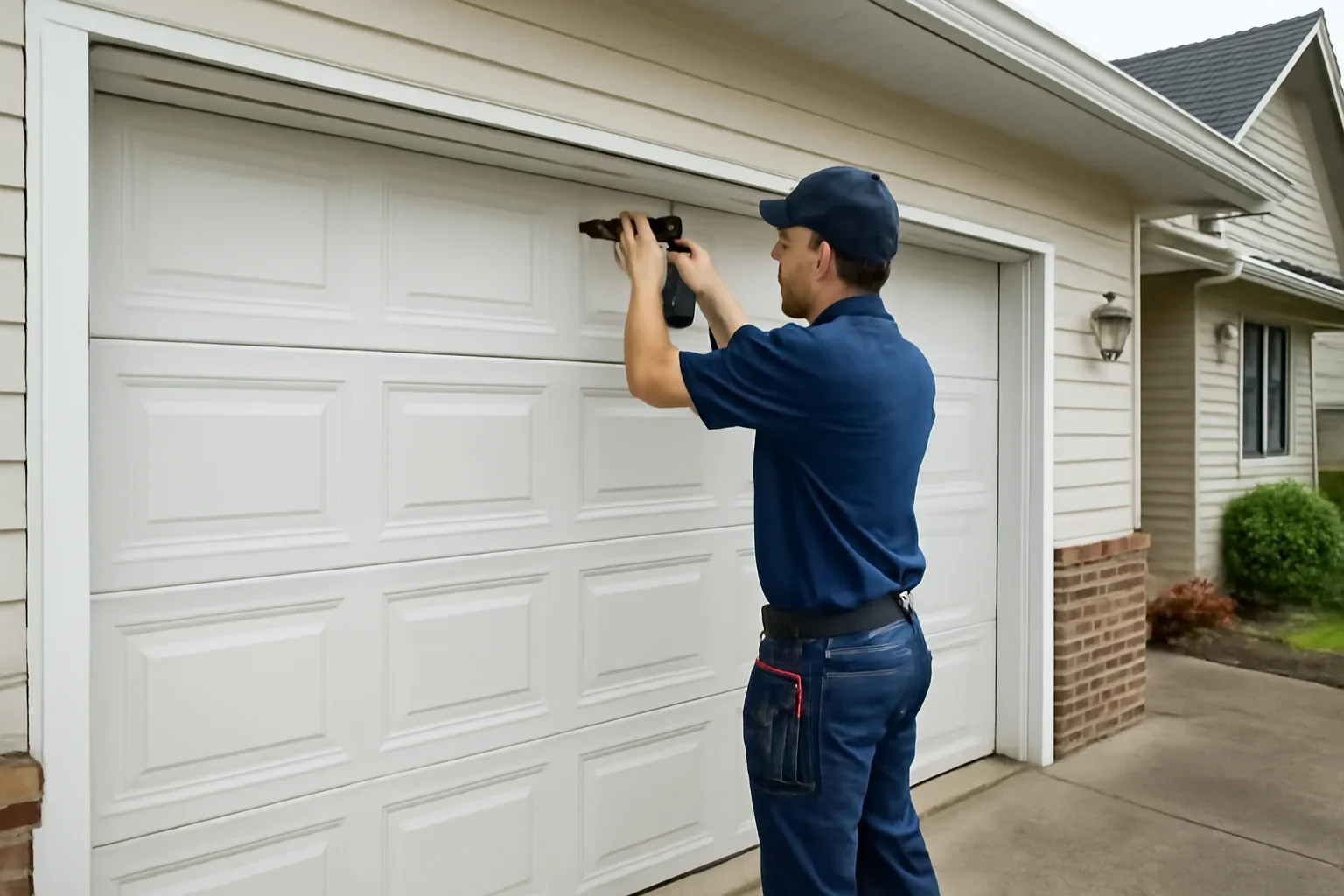 Garage door maintenance at a home in Burnaby
