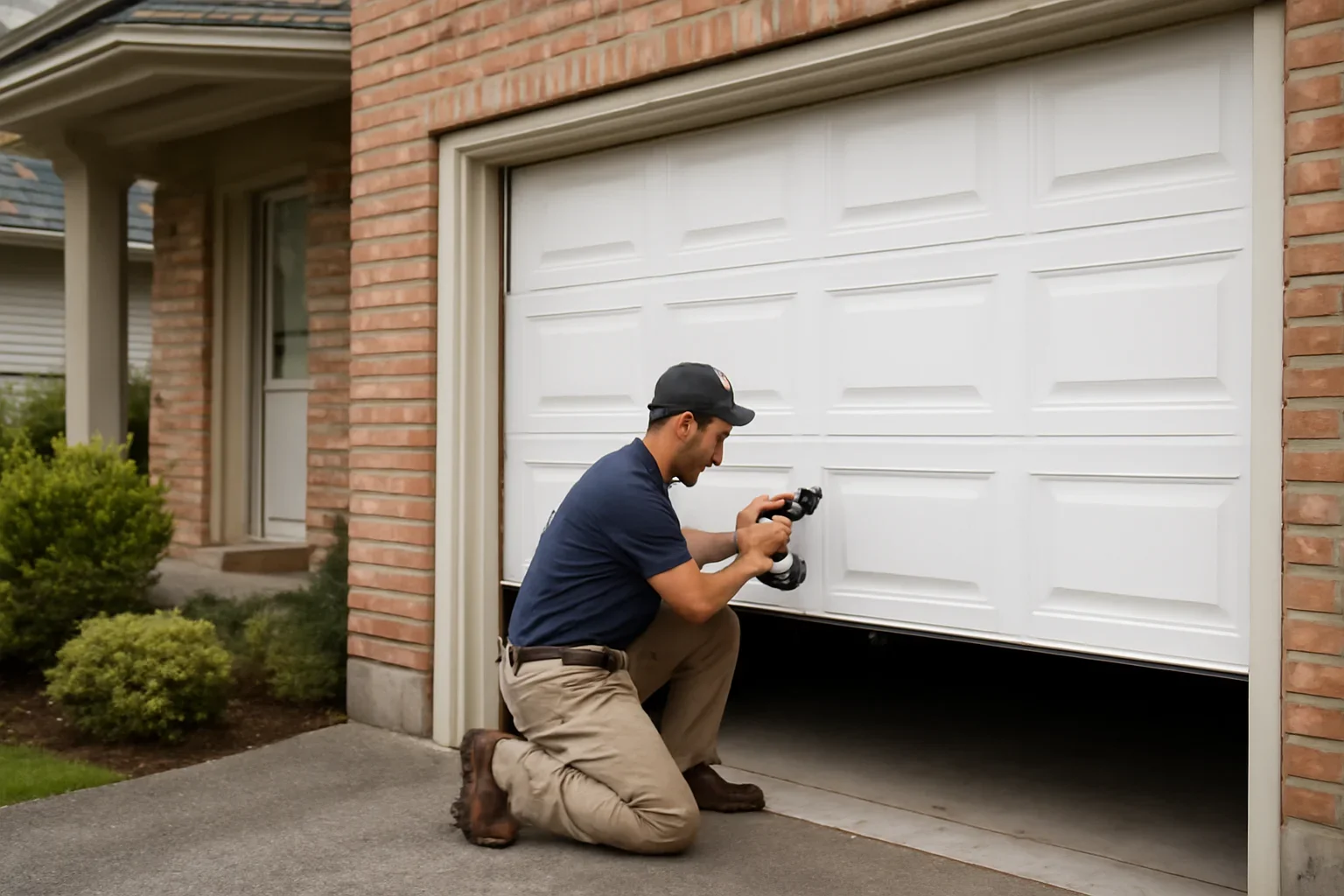 Garage door repair at a home in Burnaby
