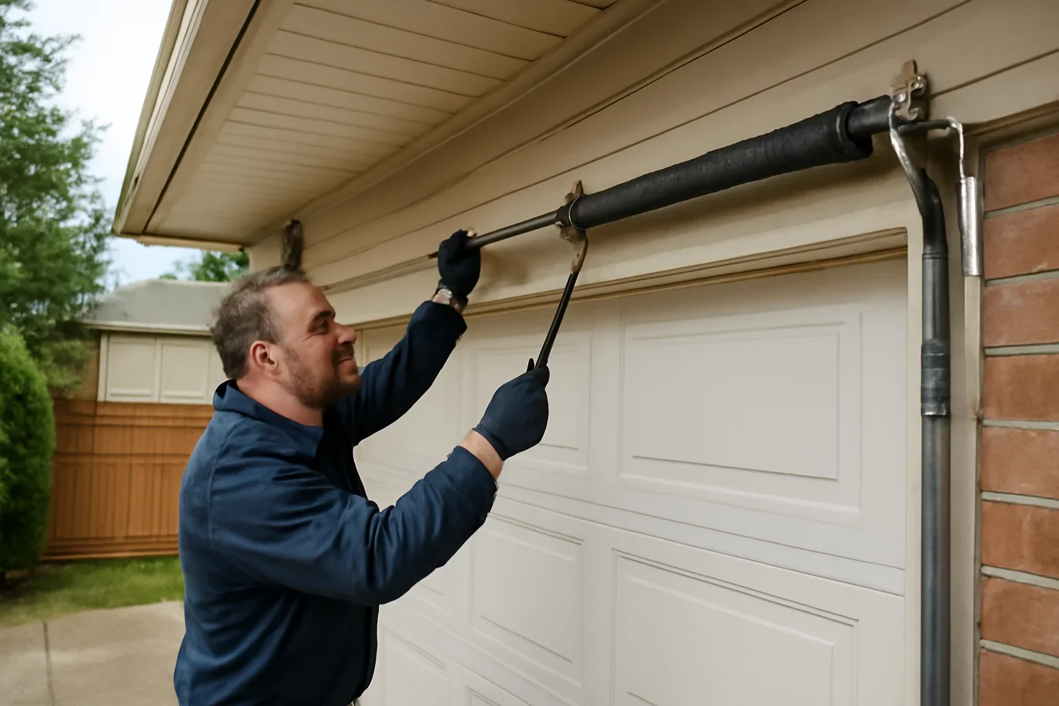 Garage door spring repair at a home in Burnaby