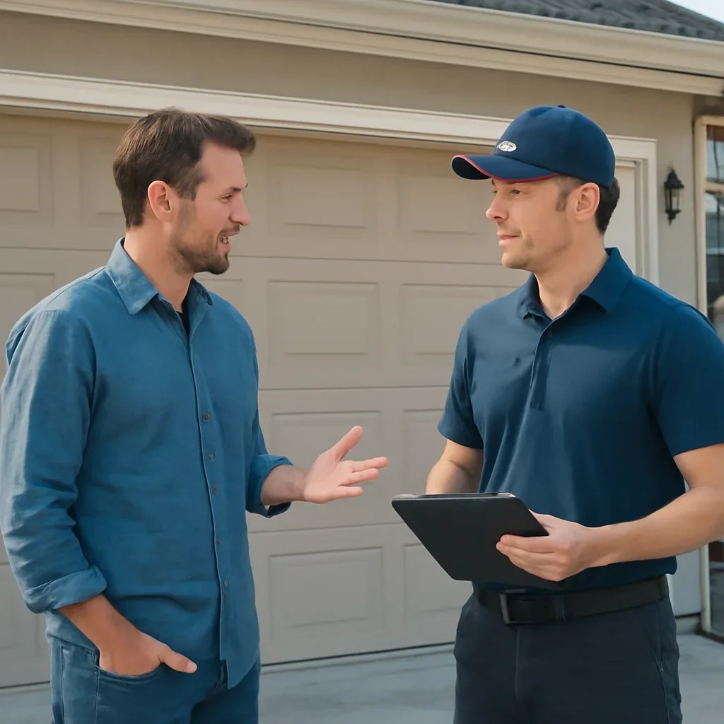 Chilliwack homeowner reviewing garage door installation options