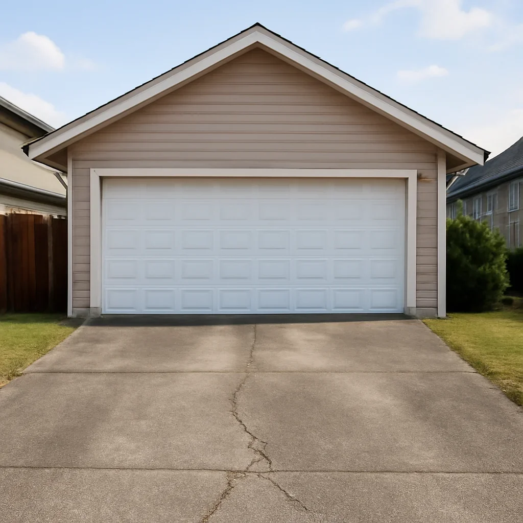 Residential garage opening and driveway at a Chilliwack home