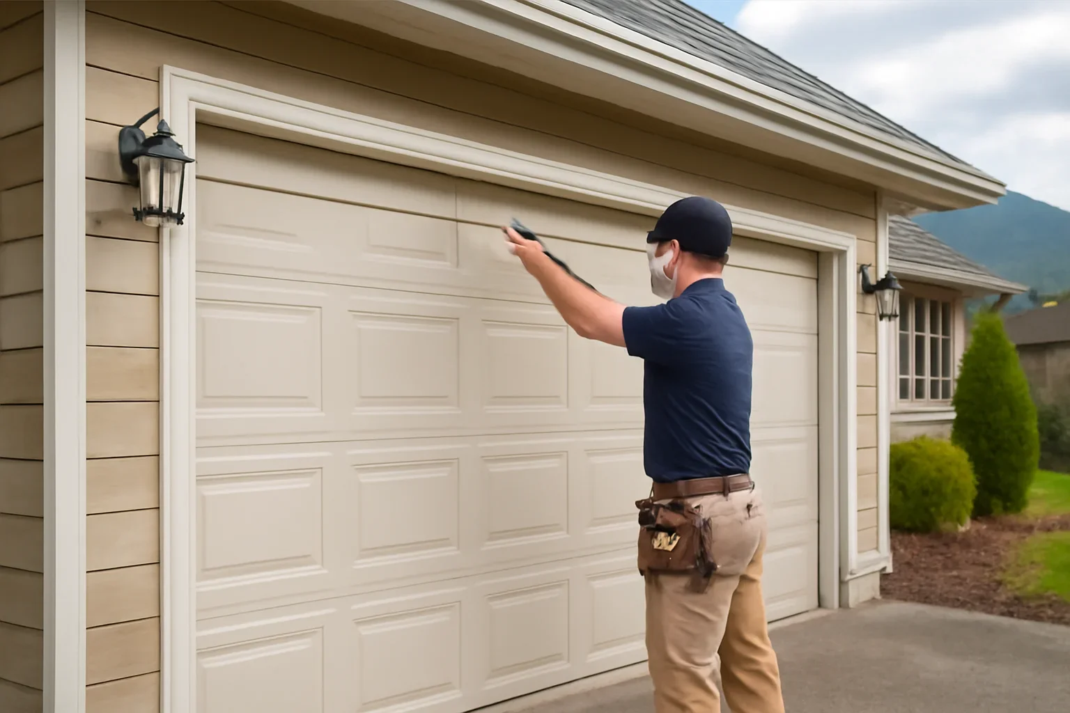 Garage door maintenance at a Chilliwack home