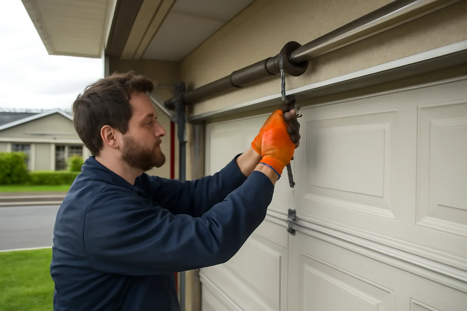 Garage door spring repair service at a Chilliwack home