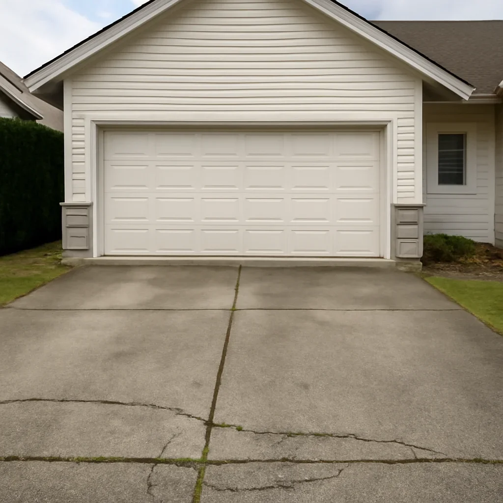 Garage door hardware inspection at a residential property in Chilliwack