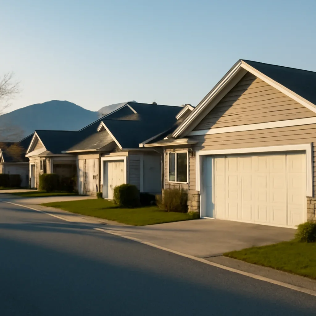 Residential garages and homes in Chilliwack
