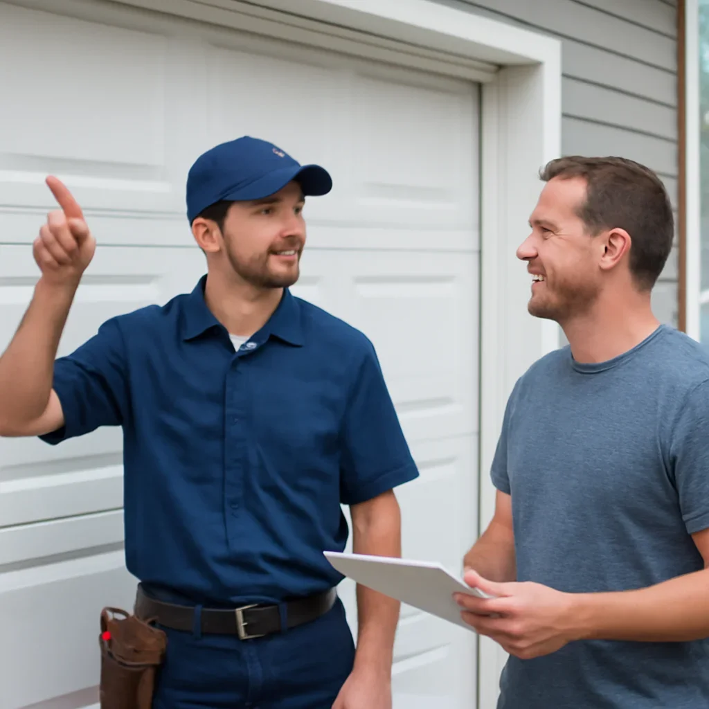 Garage door inspection and planning for a homeowner in Chilliwack