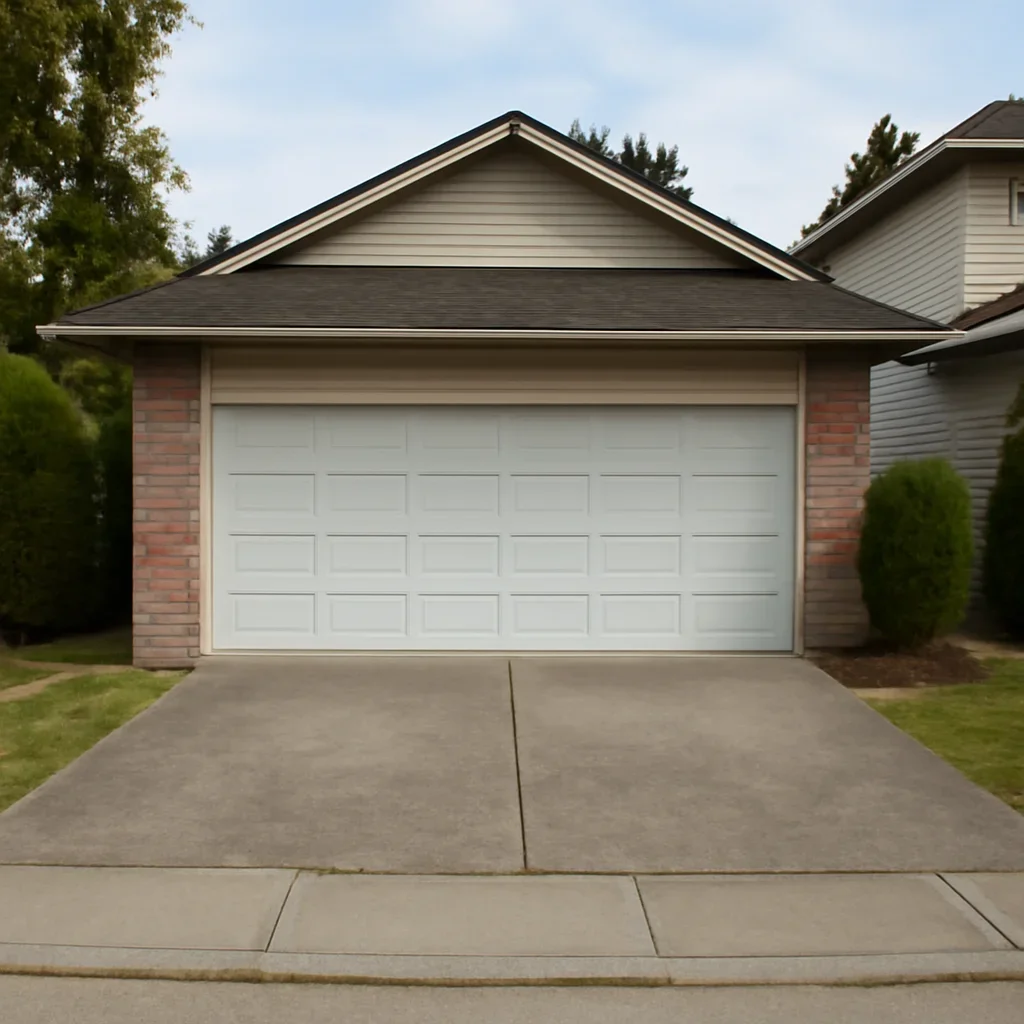 Garage door opening and driveway conditions at a home in Coquitlam