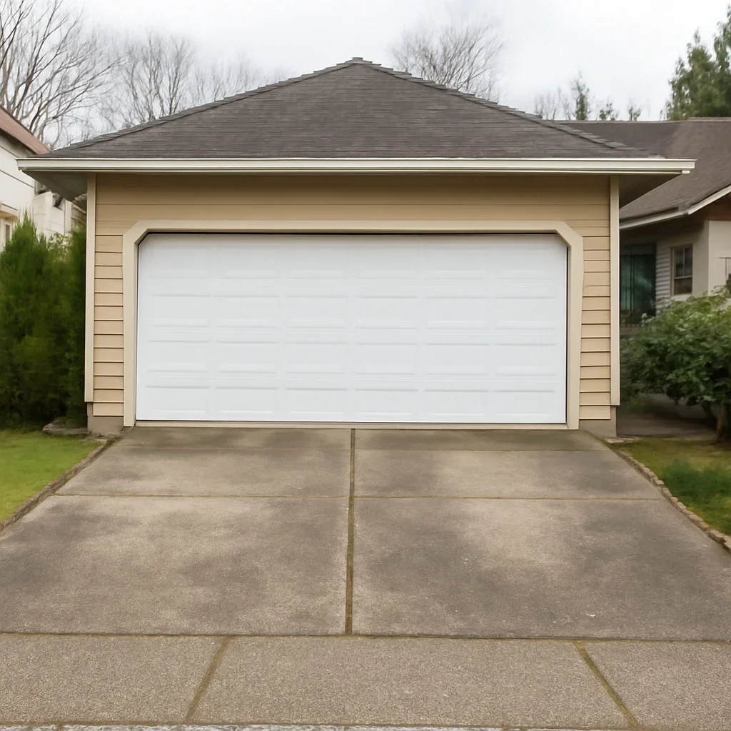 Garage door and driveway conditions at a Coquitlam home