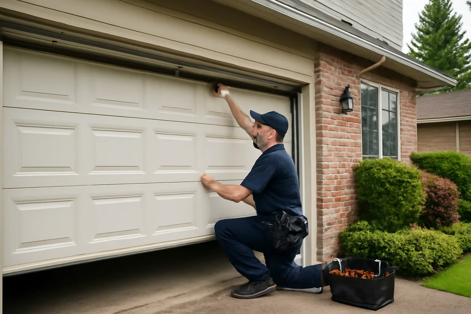 Garage door repair at a home in Coquitlam
