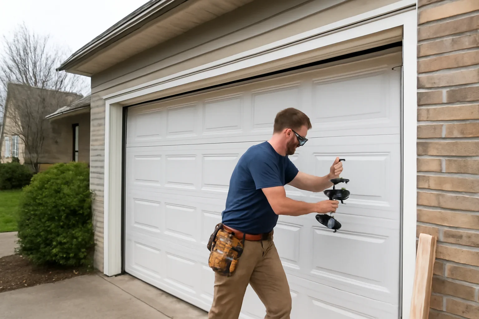 Garage door installation at a home in Delta, BC