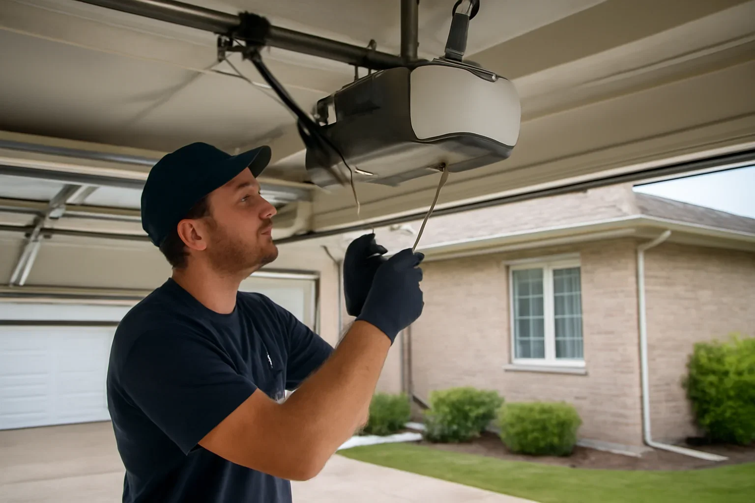 Garage door opener repair at a residential garage in Delta, BC