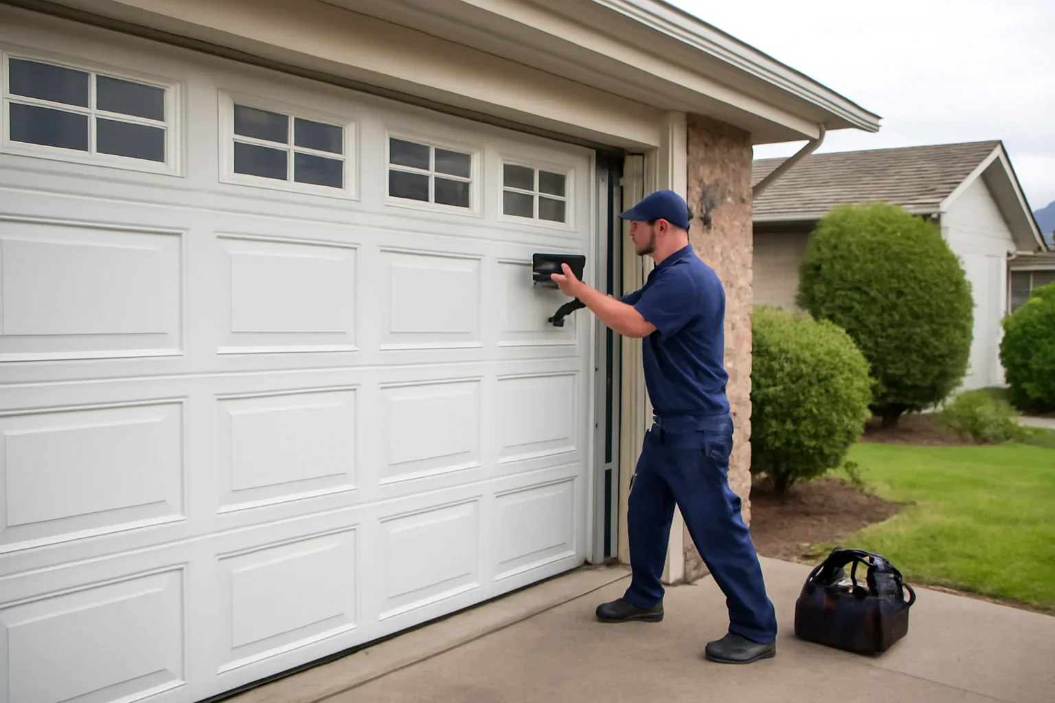Garage door repair at a home in Delta, BC