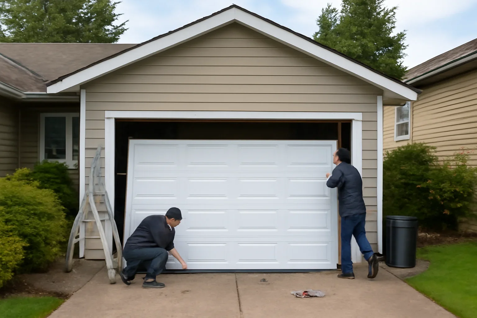Replacement garage door installed on a Delta BC home