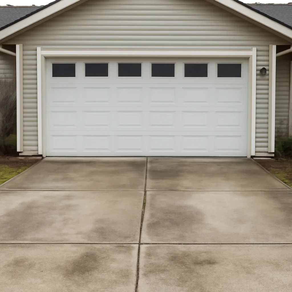 Residential garage and driveway at a home in Delta British Columbia