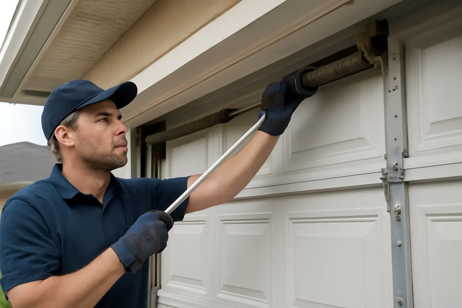 Garage door spring repair at a residential property in Delta BC