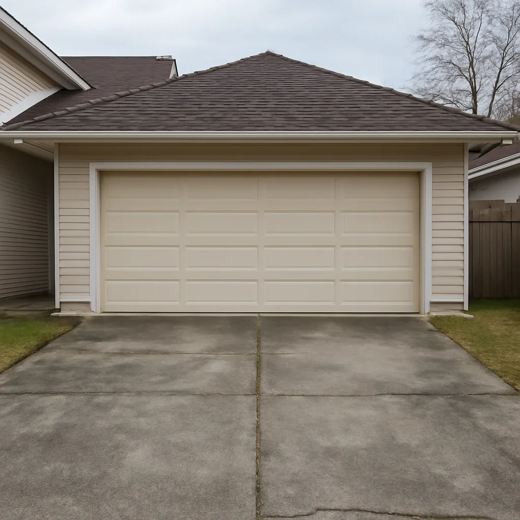 Garage door and driveway at a Delta British Columbia home