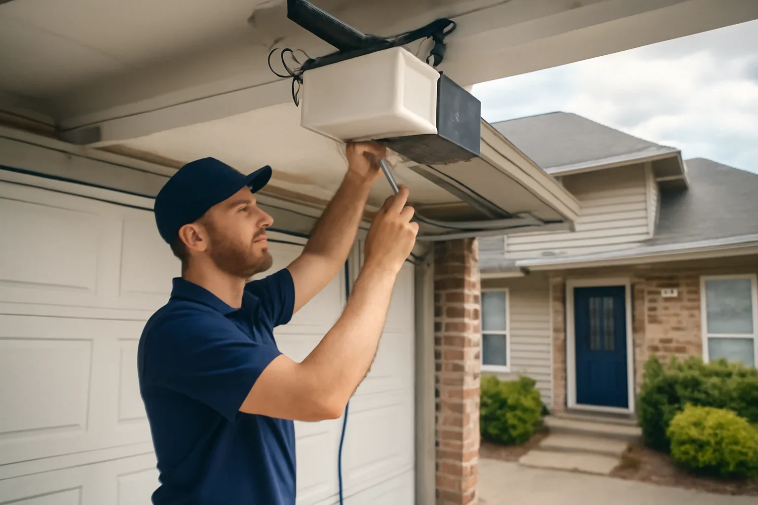 Garage door opener repair at a home in Langley