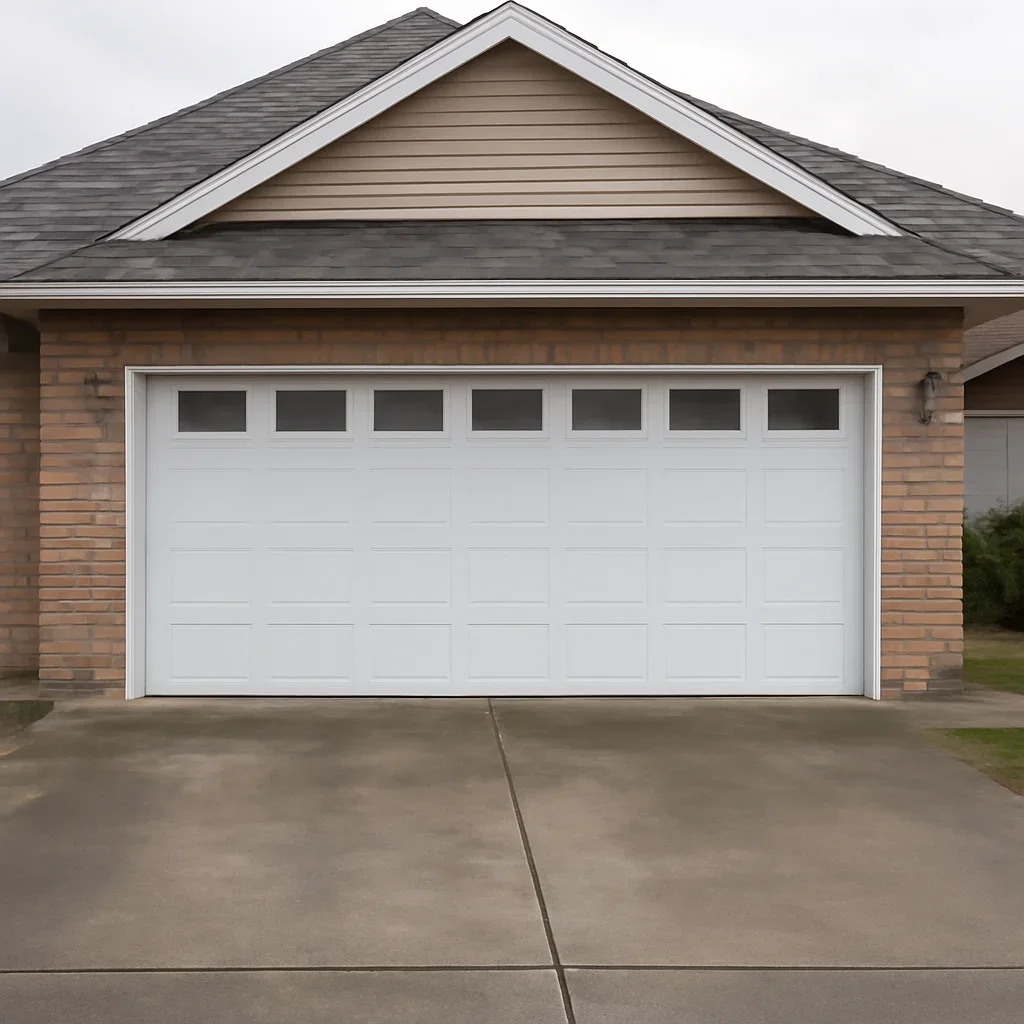 Garage door and property conditions at a Langley home