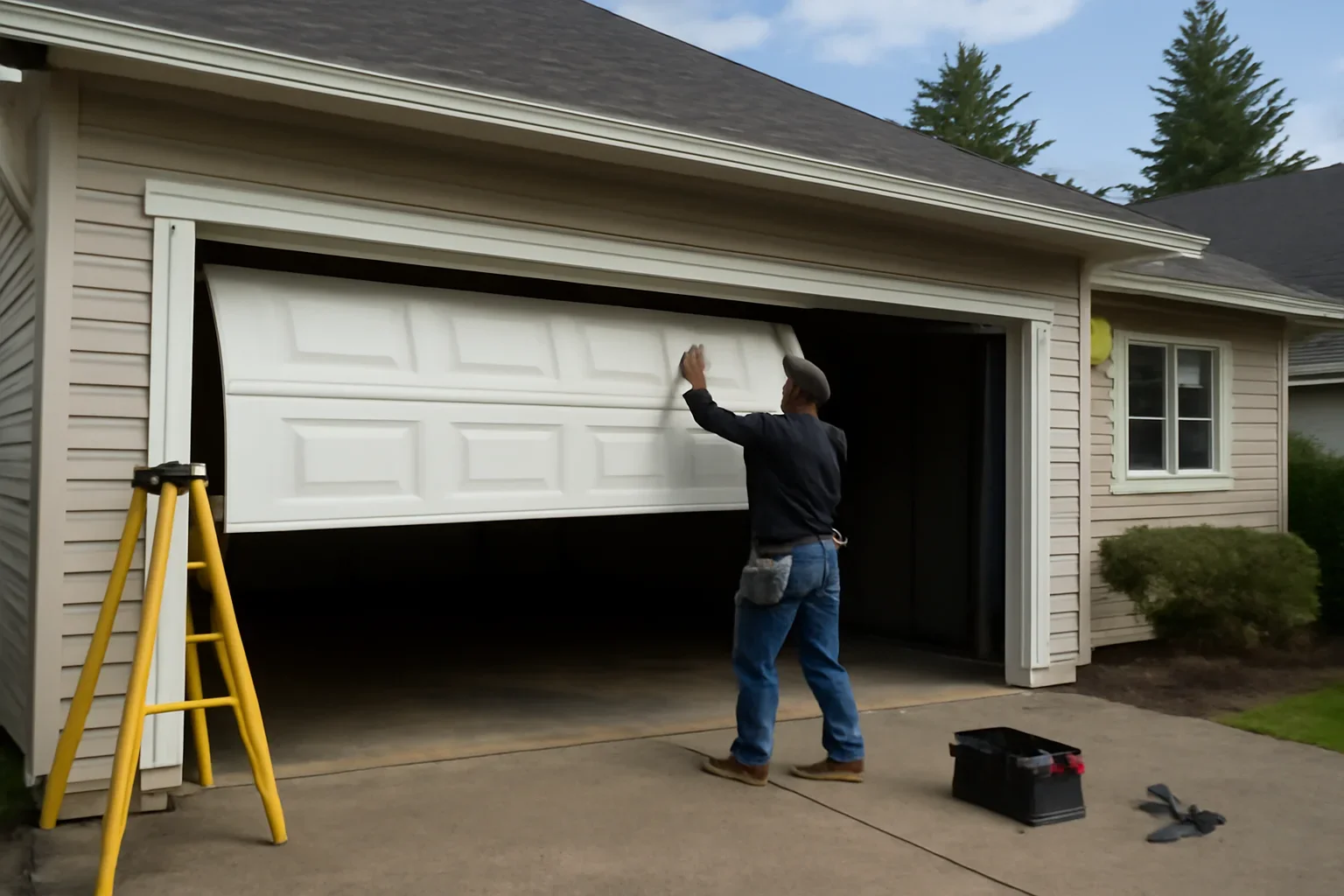 New garage door installation at a residential property in Maple Ridge, BC