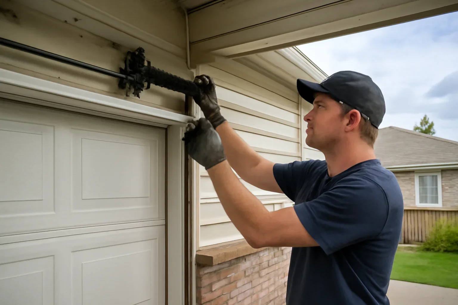 Garage door spring repair at a residential property in Maple Ridge BC