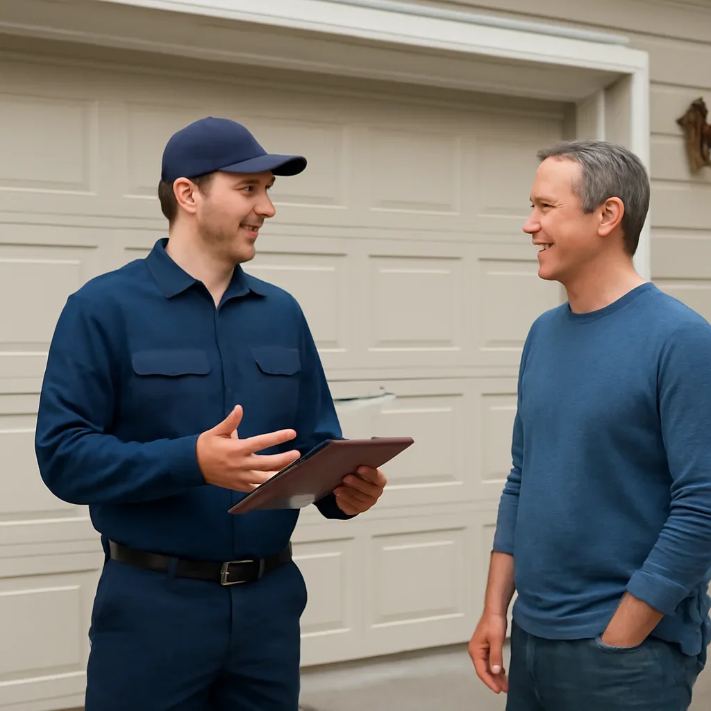 Garage door inspection and planning for a homeowner in Maple Ridge