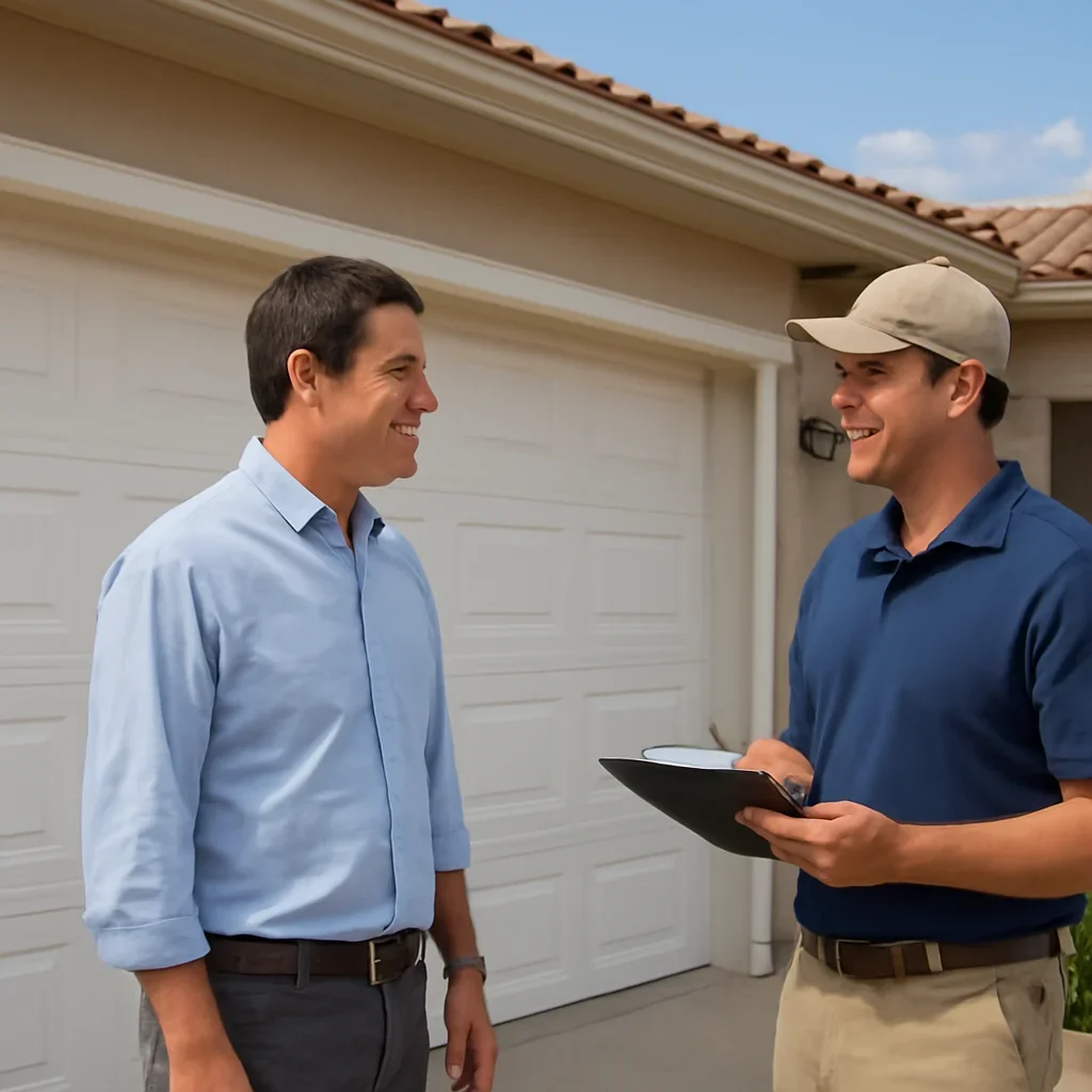Garage door installation planning at a Mission British Columbia property