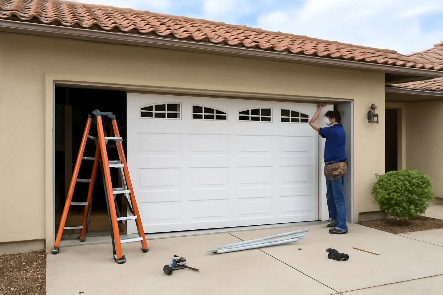 Garage door installation project at a Mission British Columbia property