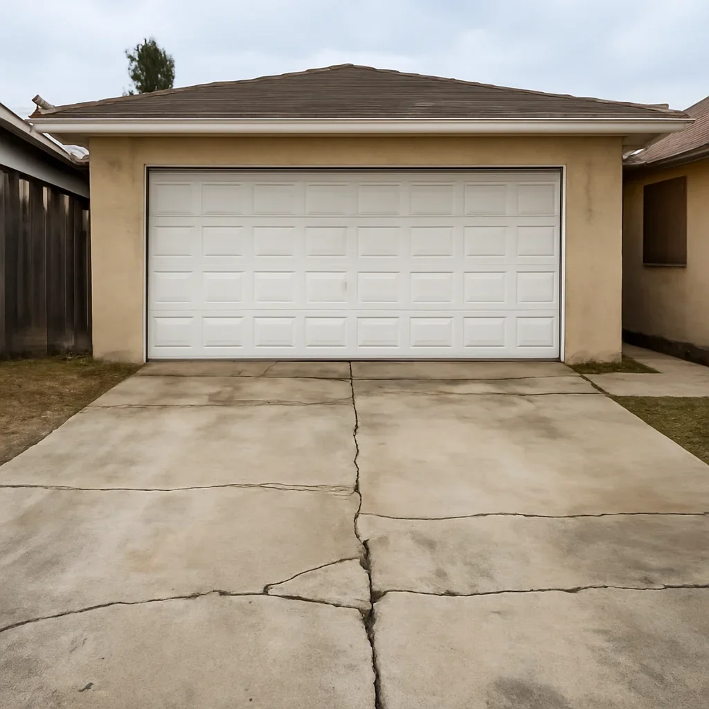 Garage and driveway at a residential property in Mission British Columbia