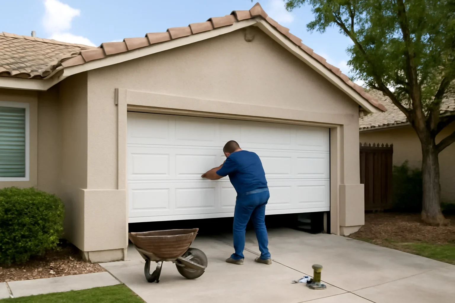 Garage door replacement at a residential property in Mission, British Columbia