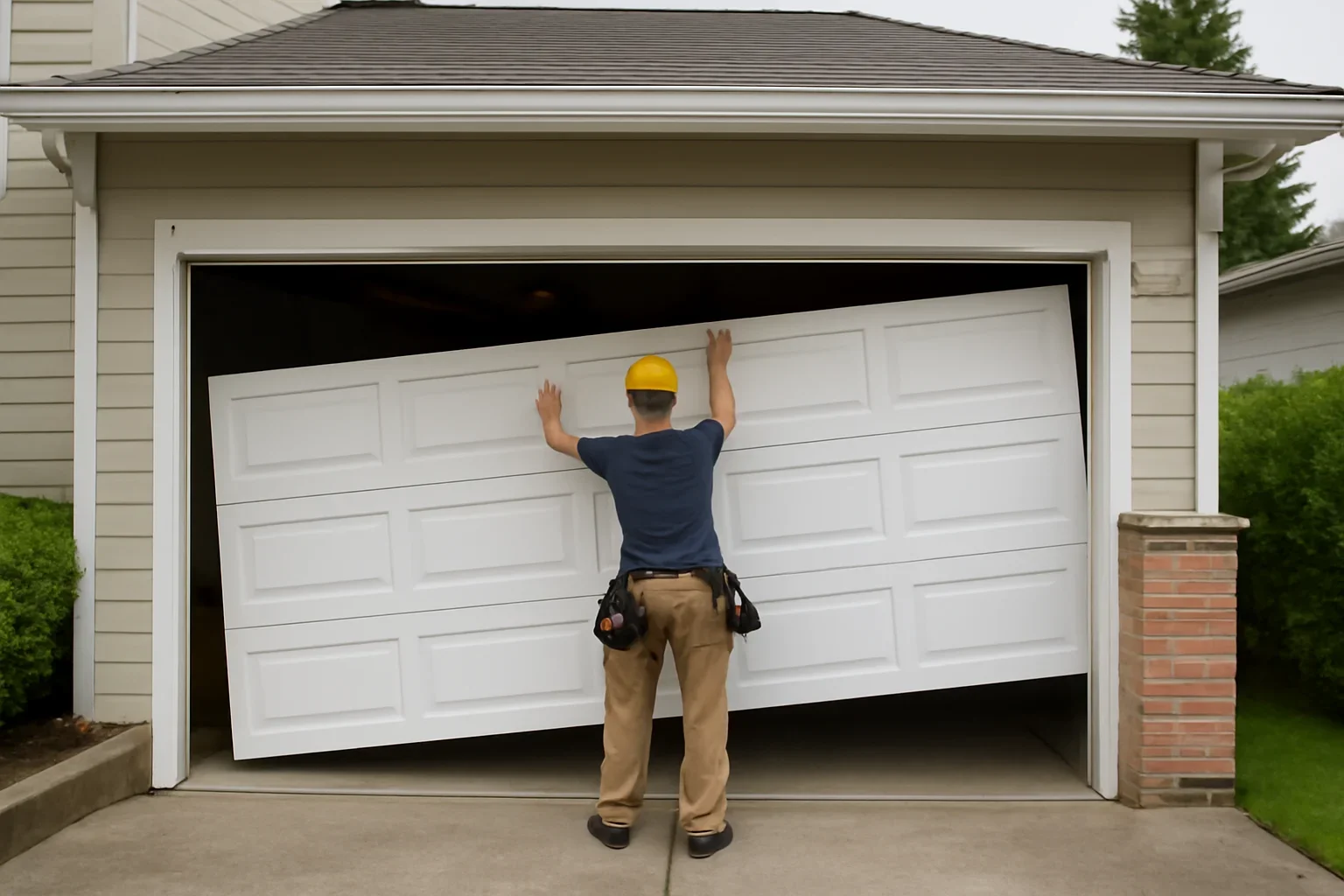 Garage door installation at a New Westminster home