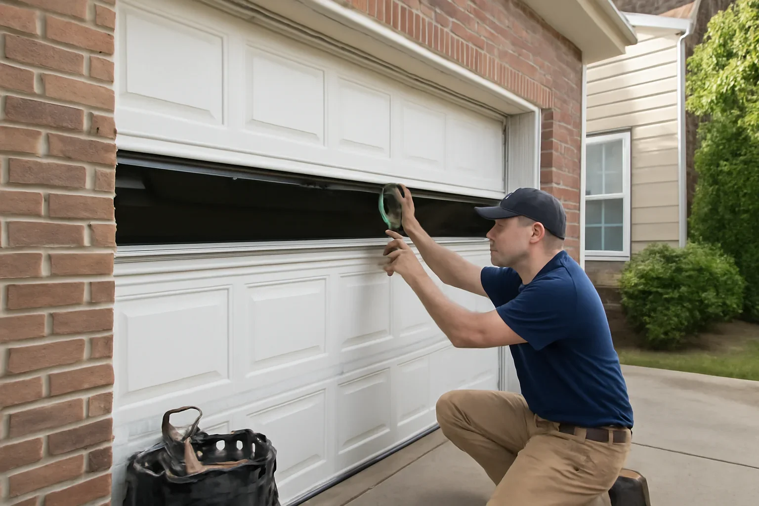 Garage door repair at a home in New Westminster