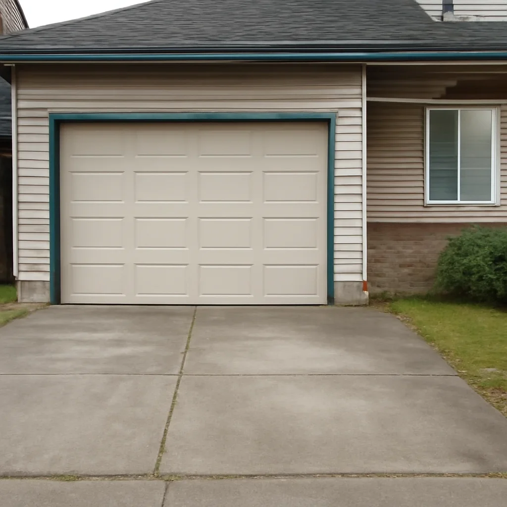 Garage door and driveway conditions typical of homes in New Westminster