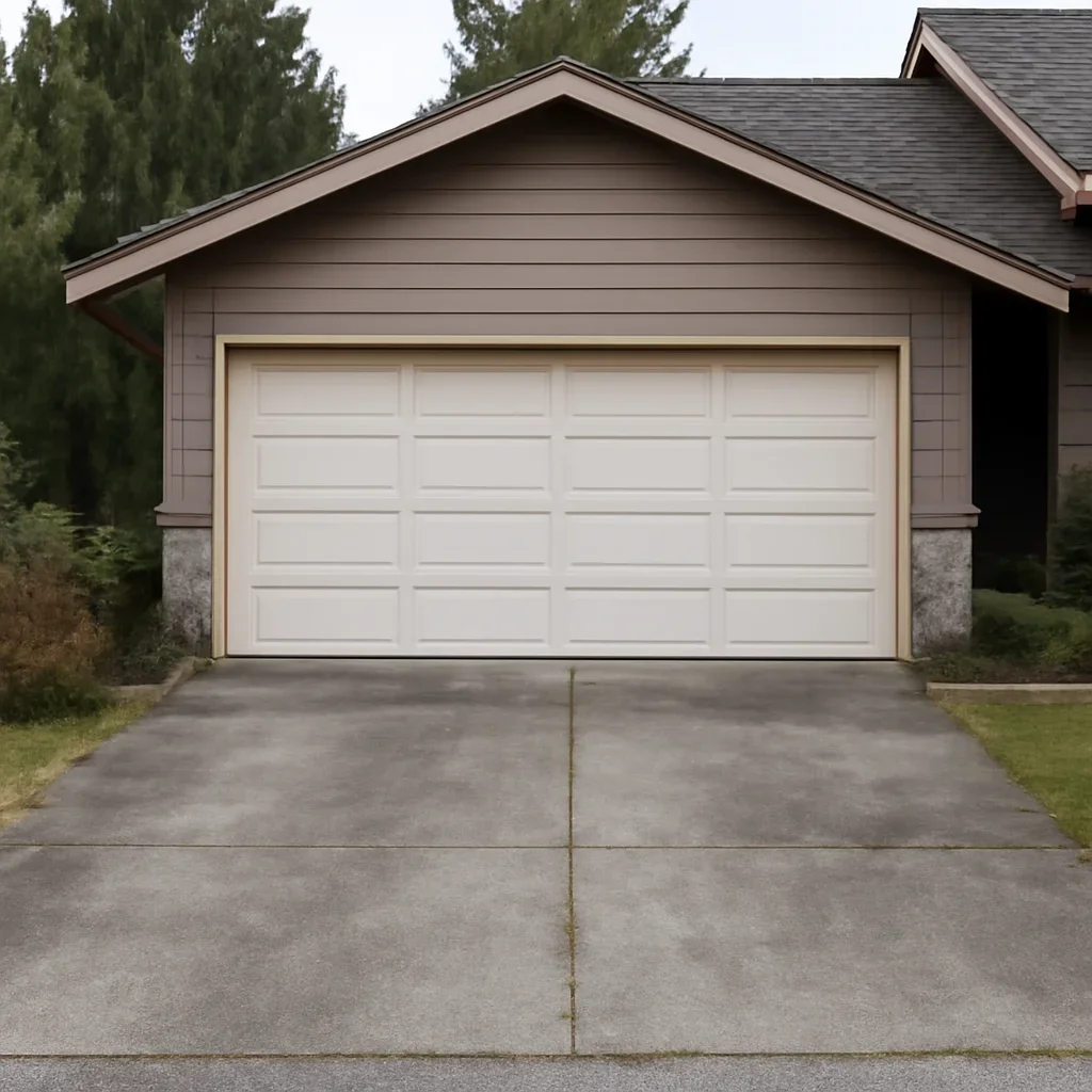 Garage and sloped residential driveway in North Vancouver