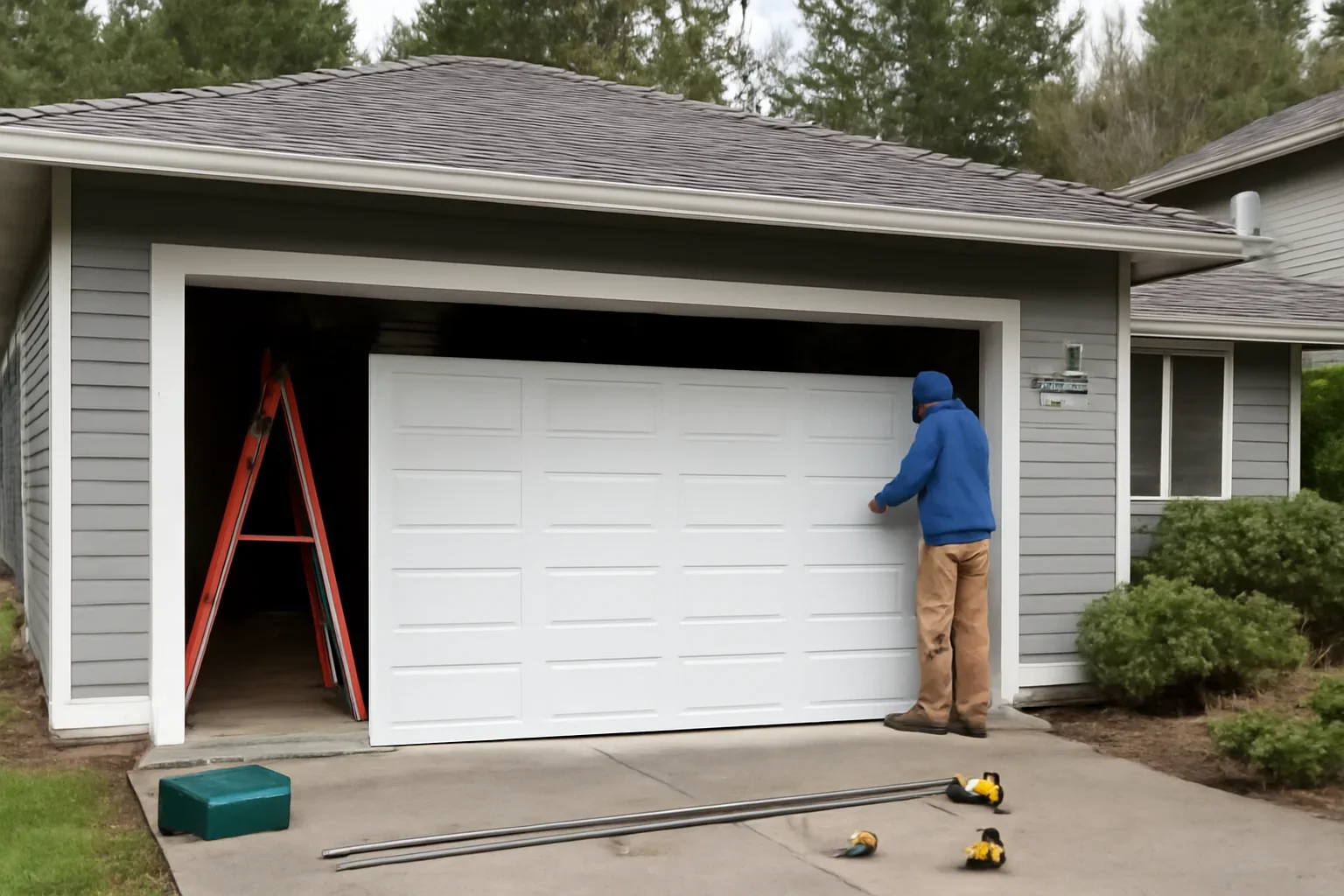 Garage door replacement at a North Vancouver home