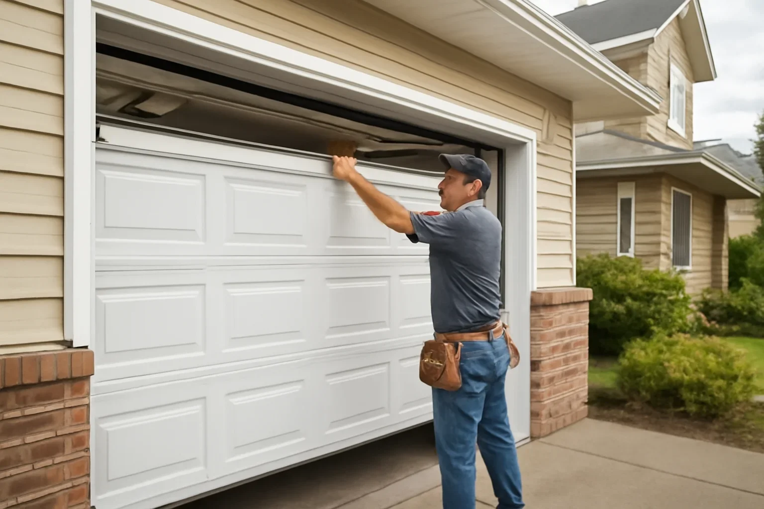 New garage door installation at a home in Pitt Meadows, British Columbia