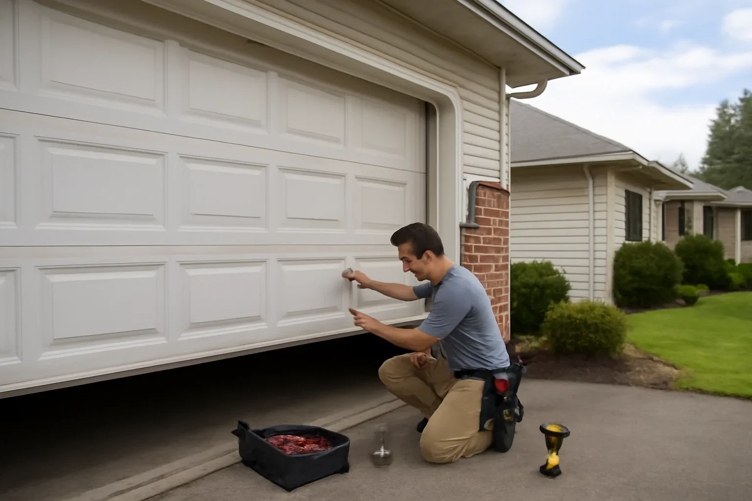 Residential garage door at a Pitt Meadows BC property