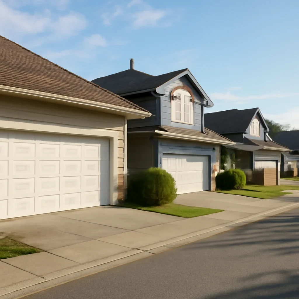 Residential garages and homes in Pitt Meadows