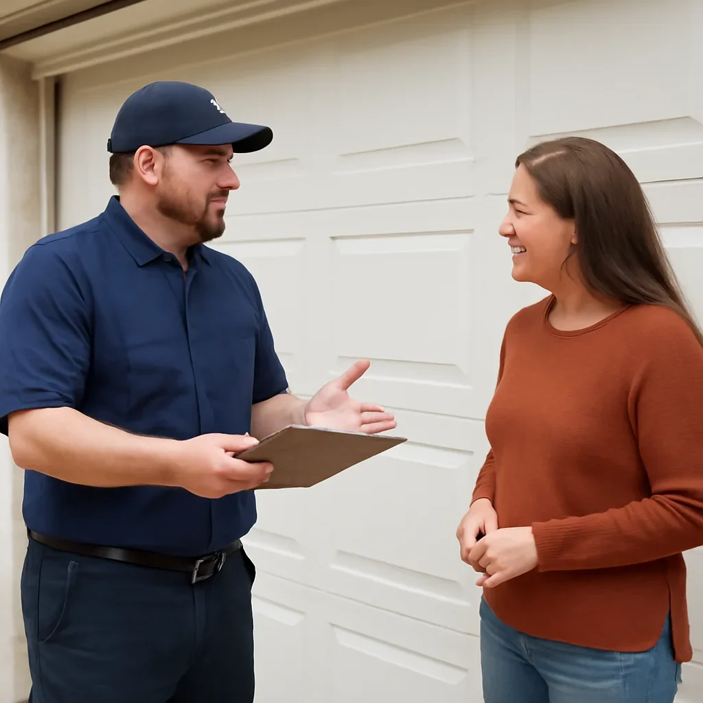 Garage door inspection and planning for a homeowner in Pitt Meadows
